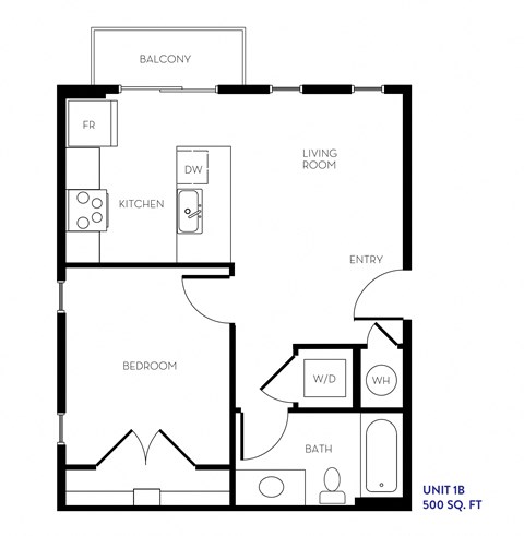 Unit 1B Floor Plan at The Hendry, Nevada